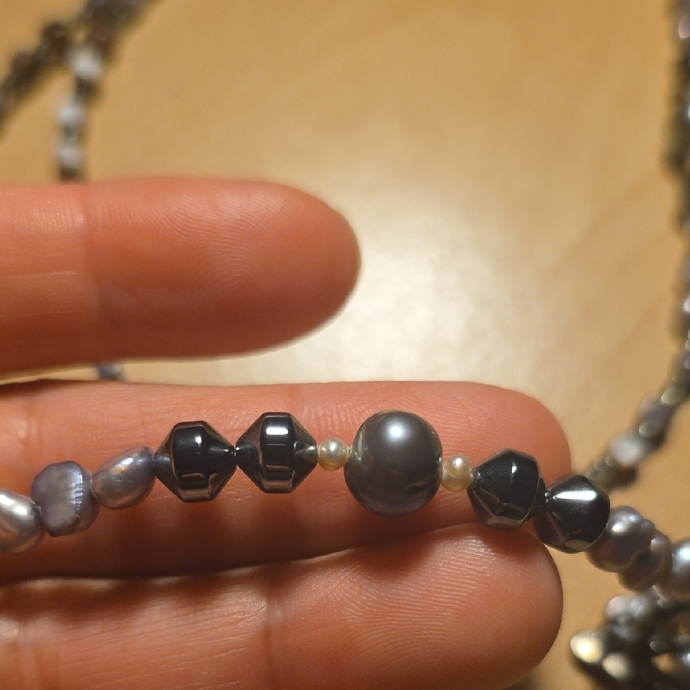 Silpada Metallic Hematite Beaded Necklace with Charm Drop - Picture 5 of 5